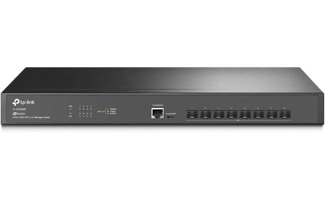 TP-Link Omada TL-SX3008F | 8 Port 10G SFP+ Enterprise Level Switch | L2+ Smart Managed | Omada SDN Integrated | IPv6 | Static Routing | L2/L3/L4 QoS, IGMP & LAG , Black